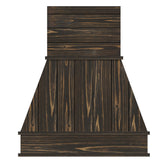 Custom Rustic Range Hood, Reclaimed Barn Wood Vent Hood with Insert Ventilator & Decorative Molding Trim, Craftsman A Series - AK-Wood hood-C